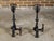 A pair of English Turn of the Century iron andirons from circa 1900 with foliage motifs and scrolling feet. This pair of...