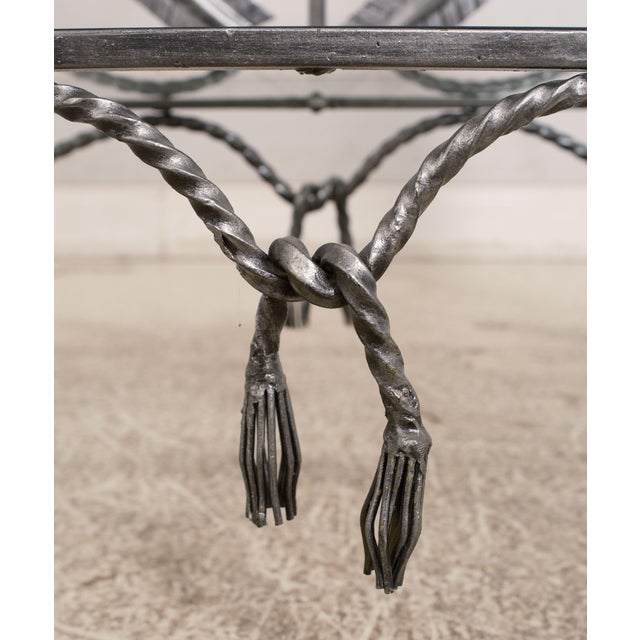 Neoclassical Style Wrought Iron Brass & Glass Wine Rack For Sale - Image 9 of 12