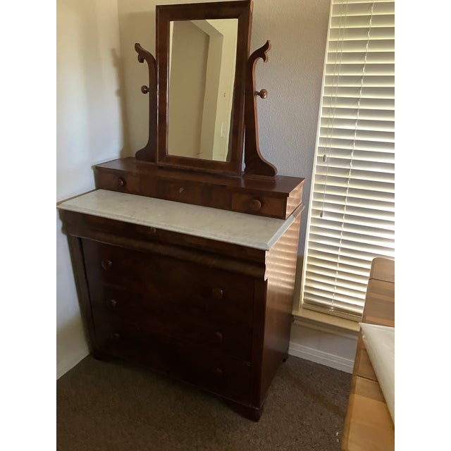 American Empire Style Dressing Chest (Dresser With Mirror) For Sale - Image 11 of 11