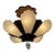 1910s Art Deco Fan Style Chandelier With Copper Starburst Canopy For Sale