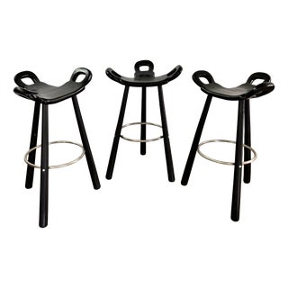 Brutalist Marbella Bar Stools by Sergio Rodrigues for Conoform, 1960s, Set of 3 For Sale