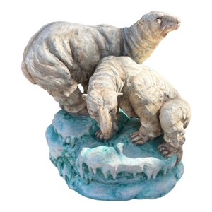 Continental Glazed Porcelain Polar Bear Sculpture