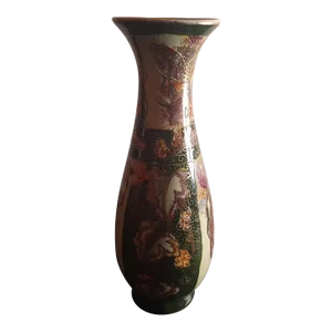 1960s Vintage Japanese Satsuma Moriage Vase