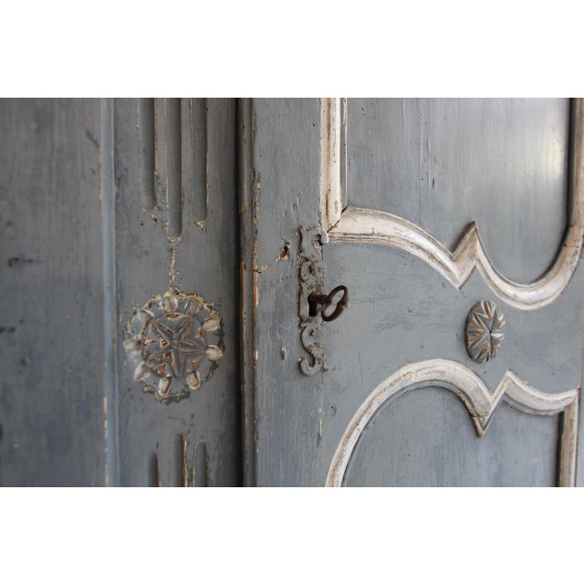 19th Century French Provincial Painted Pine Kitchen Cabinet For Sale - Image 15 of 18