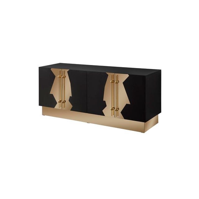 Callista Sideboard, Black & Gold For Sale - Image 10 of 10