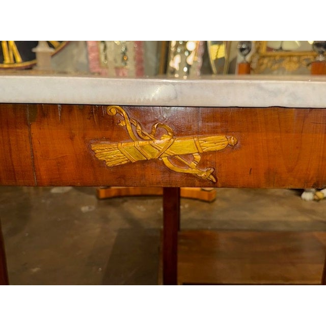 19th Century 19th Century Pair of Empire Style Italian Walnut Consoles For Sale - Image 5 of 7