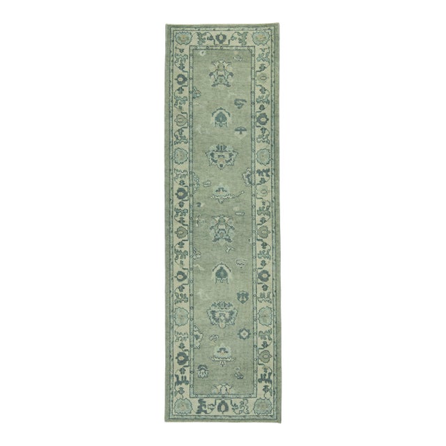 Turkish Oushak Rug 3' x 10'2" #19086 For Sale