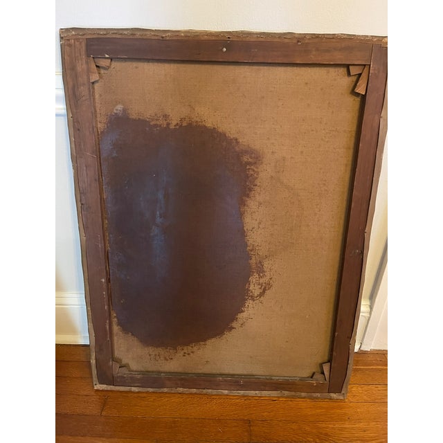 Victorian Vintage Oil Painting of Child With a Dog For Sale - Image 3 of 3