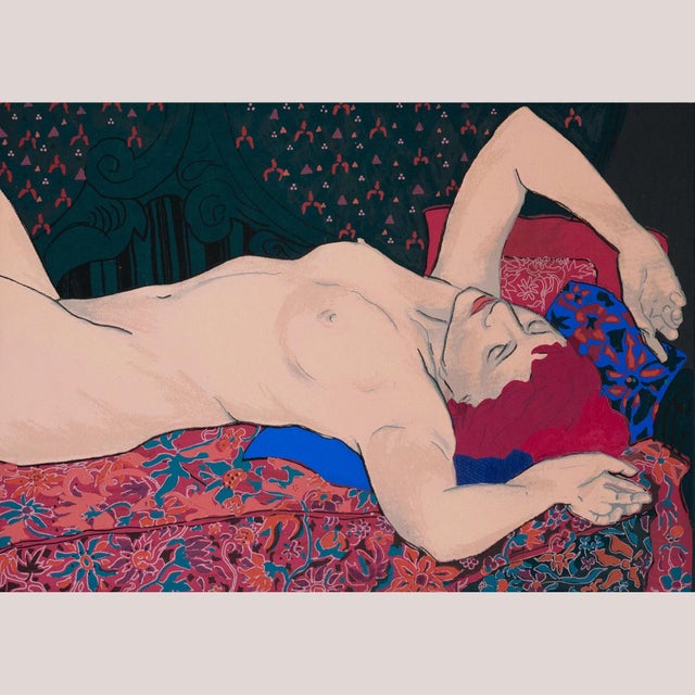Unknown, Reclining Female Nude Limited Edition, 1980s, Silk-Screen For Sale - Image 7 of 7