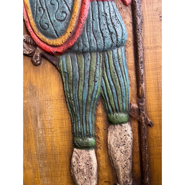 Mexican 1970s Traditional Spanish Soldier Hand-Carved Mexican Folk Art Wall Hanging For Sale - Image 3 of 8