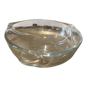 Mid Century Val Saint Lambert Crystal Art Glass Bowl Signed Circa 1950