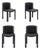 Model 300 Chairs in Wood and Kvadrat Fabric by Joe Colombo, Set of 4 For Sale