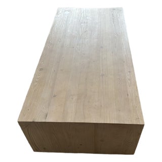 Crate & Barrel "Vernon" Natural Pine Coffee Table (56”) For Sale