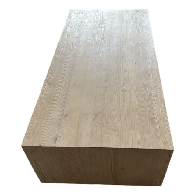 Crate & Barrel "Vernon" Natural Pine Coffee Table (56”) For Sale