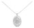 Sterling Silver 3/8 Cttw Diamond Puffed Oval Medallion Pendant Necklace For Sale