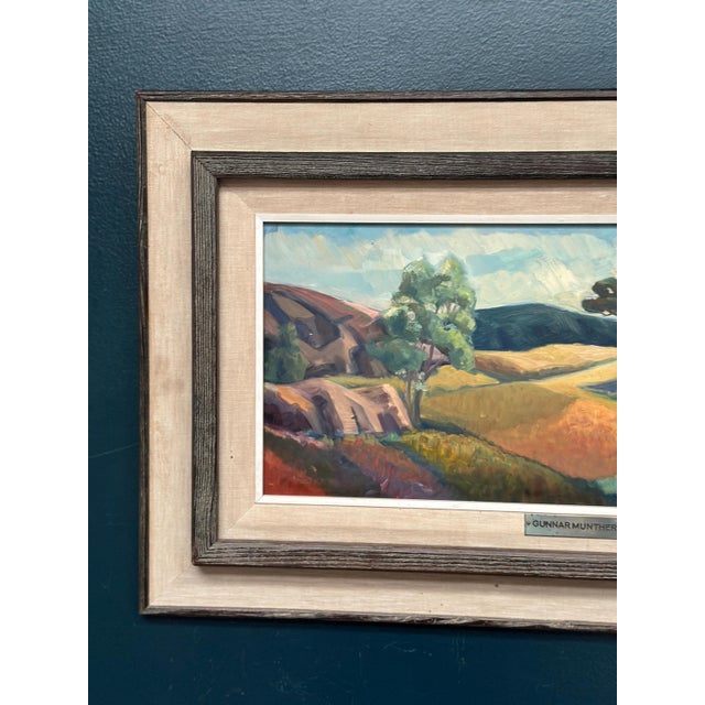 Mid-Century Modern Gunnar Munther, Landscape, 1950s, Oil on Panel, Framed For Sale - Image 3 of 18