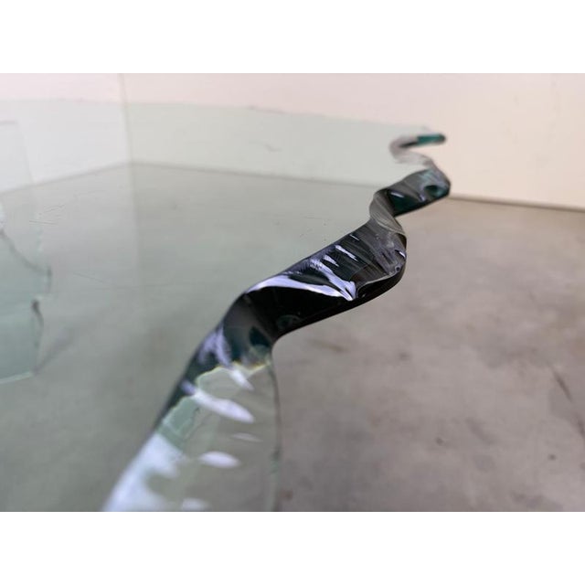 Shell Glass Coffee Table attributed to Danny Lane for Fiam Italy, 1980s For Sale - Image 6 of 13