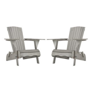 Breetel Adirondack Chairs in Grey Wash - a Pair For Sale
