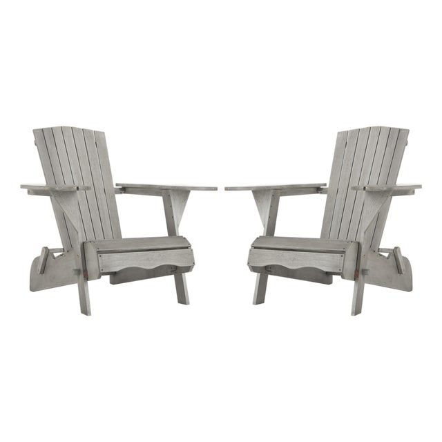 Breetel Adirondack Chairs in Grey Wash - a Pair For Sale