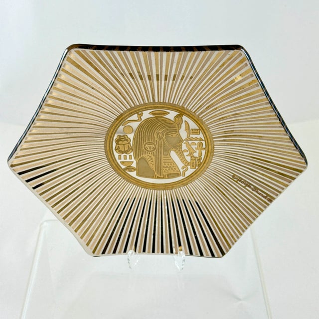 Georges Briard Egyptian Pharaoh Gold Leaf Vide-Poche Dish For Sale - Image 9 of 12