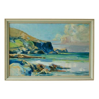 Wilkstrom, Coastal View, 1960s, Oil on Panel, Framed For Sale