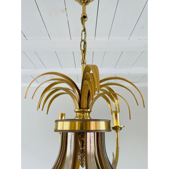 1970s Brass and Chrome Pineapple Chandelier, 1970s For Sale - Image 5 of 10