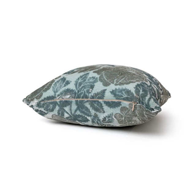 Pair of Hand-Painted Venetian Velvet Roses Pillow For Sale - Image 11 of 15