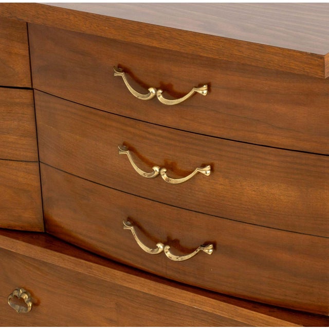 Wood Bassett Furniture Walnut Chest of Drawers For Sale - Image 7 of 10