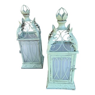 Vintage Rustic European Lanterns - a Pair For Sale