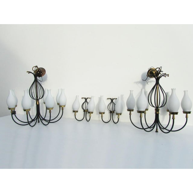 Wall Light Sconces attributed to Angelo Lelii for Arredoluce, Italy, 1950s, Set of 2 For Sale - Image 10 of 12