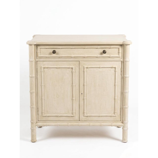 Hollywood Regency Vintage Hollywood Regency Faux Bamboo Commode For Sale - Image 3 of 9