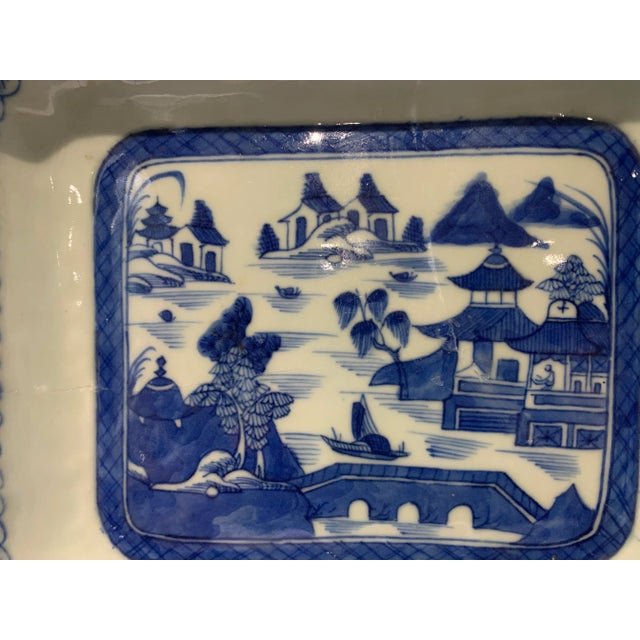 18th Century Antique Chinese Canton Blue & White Porcelain Tureen-Qianlong For Sale - Image 11 of 12