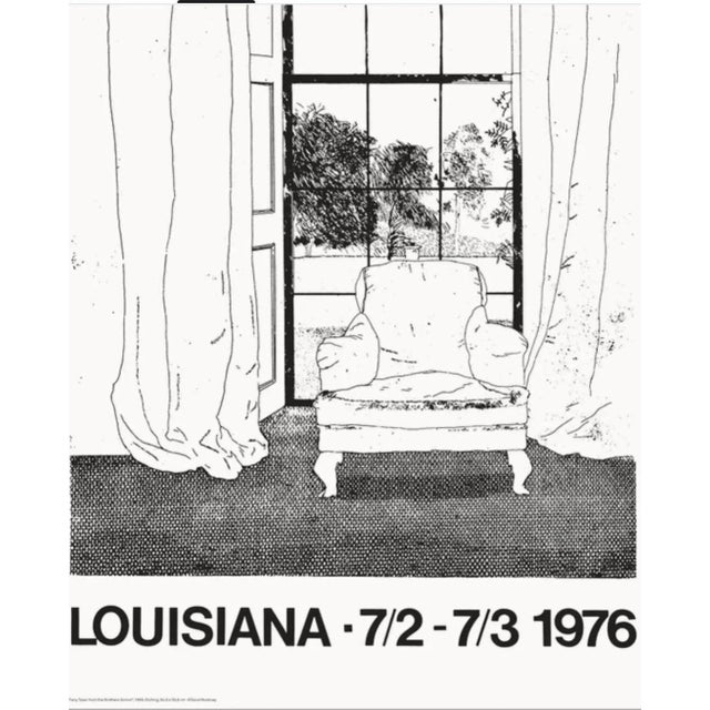 Original David Hockney 2018 Anniversary Exhibition poster by the Louisiana, entitled, David Hockney Graphic Works 1976....