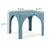 Wood Tomlin Teal Game Table with Glass Top For Sale - Image 7 of 8