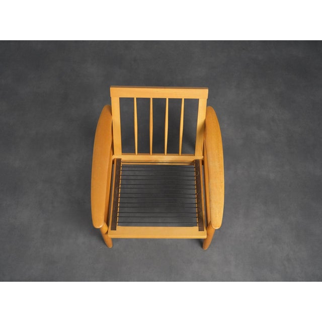 Wood Scandinavian Modern Lounge Chair, Denmark, 1970s For Sale - Image 7 of 10