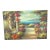Vintage Italian Lake Como Oil Painting, Large Mediterranean Villa Garden Canvas Art 36" X 24" For Sale