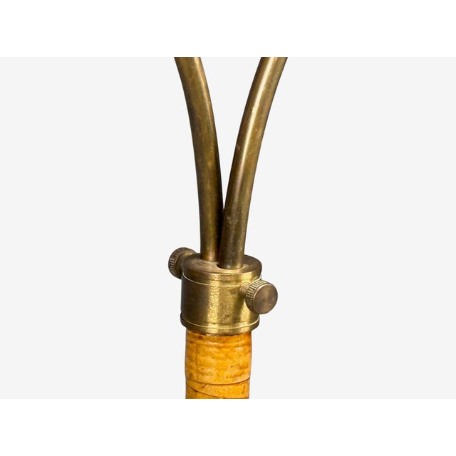 Corona Belysning, Floor Lamp, Wood, Brass, Fabric, Sweden, 1940s For Sale - Image 18 of 18