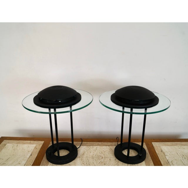 Robert Sonneman 1980’s Postmodern Robert Sonneman Saturn Table Lamps - A Pair For Sale - Image 4 of 12