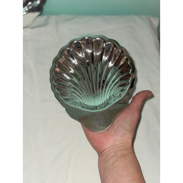 Oneida 1960s Oneida Silver Plate Seashell Serving Tray For Sale - Image 4 of 7
