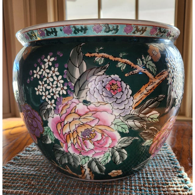 Mid 19th Century Large Chinese Famille Rose Fish Bowl, Cachepot, Jardinere For Sale - Image 9 of 12