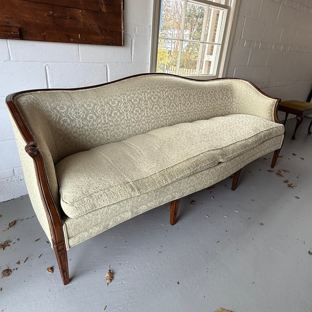 Antique Wood Framed Hickory Chair Sofa For Sale - Image 9 of 14