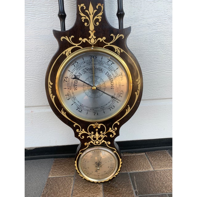 Metal Vintage Barometer / Thermometer / Igrometer in Wood For Sale - Image 7 of 18