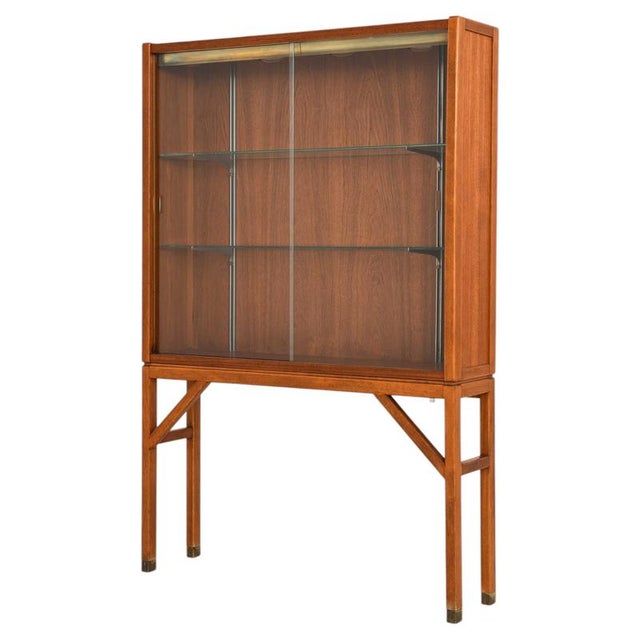 Scandinavian Modern Cabinet in Glass, Teak and Beech attributed to Carl-Axel Acking, 1950s For Sale - Image 10 of 10