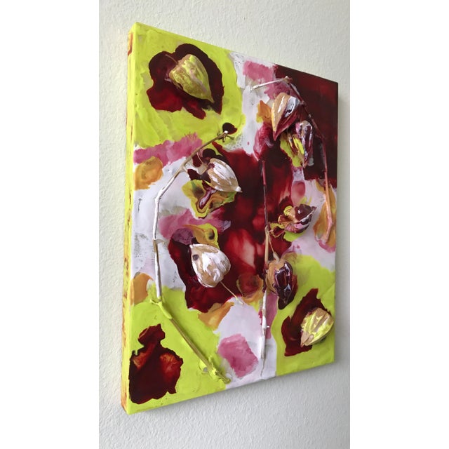 I created this encaustic painting titled "Chinese Lanterns" in 2020. I used mixed media elements of Chinese Lantern plant...