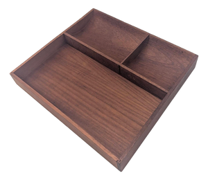 1960s Danish Teak Wood Vide Poche Desk or Vanity Partitioned Tray