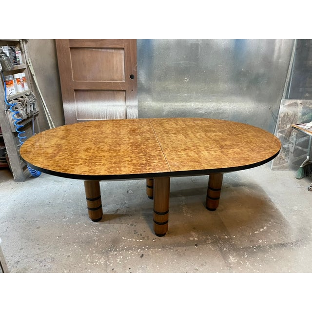 Wood Exceptional Exotic Burl Wood Race Track Oval Dining or Conference Table For Sale - Image 7 of 16
