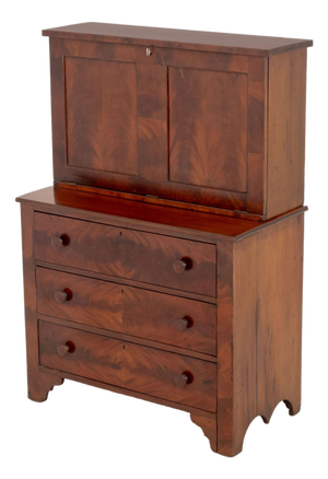American Empire Style Flame Mahogany Secretary