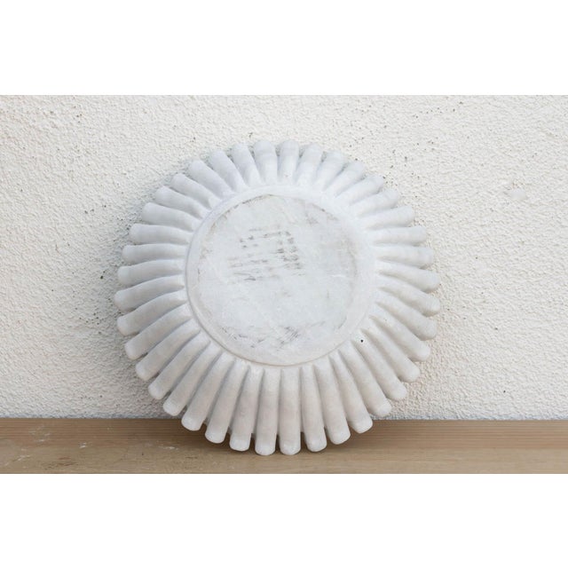 15" Carved Marble Fluted Bowl For Sale In Los Angeles - Image 6 of 7