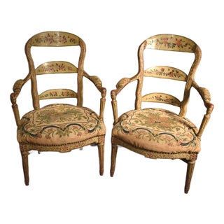 18th Century Pair of Louis XVI Country Armchairs For Sale