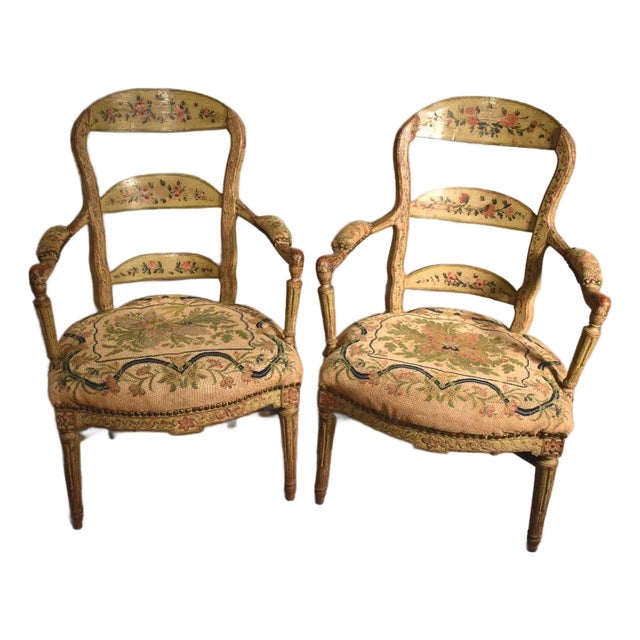 18th Century Pair of Louis XVI Country Armchairs For Sale